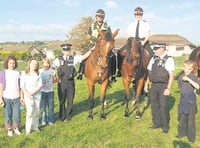 Police mount a town centre attraction