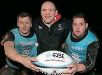 England rugby Star tindall passes a few tips to north tawton