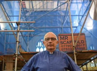 Ceiling collapses in  the parish church