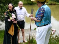 Holidaying couple have unique fishy wedding at Anglers' Paradise at Halwill Junction