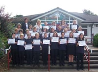 Year 7s at Callington College celebrate 100% attendance record