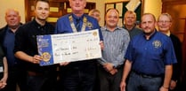 Okehampton Lions Club present cheque to Children's Hospice South West