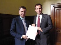 Pleading the case for Okehampton Hospital to Jeremy Hunt