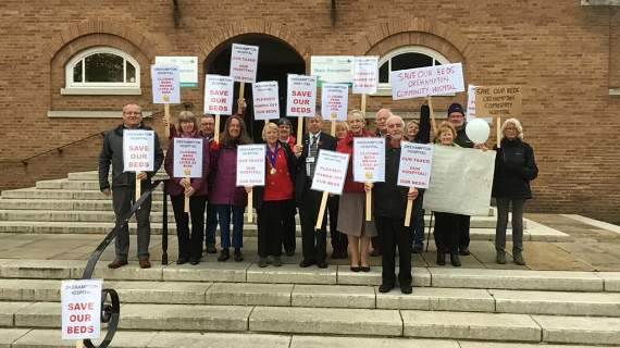 Protesters go to County Hall to fight against closure of Okehampton Hospital's in-patient beds