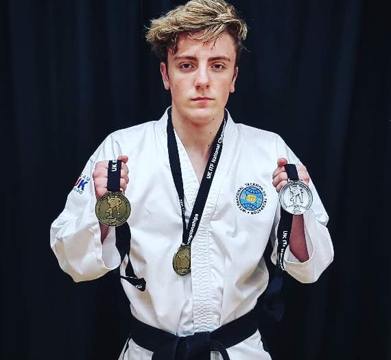 Tavistock's Tate Budge wins two golds at UK International Taekwondo Federation in Bath