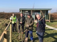 Okehampton Rotary Club and Okehampton Men in Sheds team up to plant new hedgerow