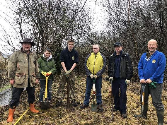 Okehampton Rotary Club members help town's RAF cadets plant 50 trees