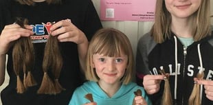 Three Okehampton sister donate their long locks to the Little Princess Trust