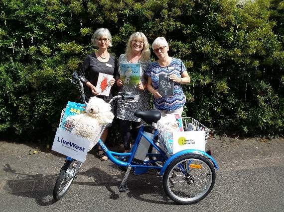 Spreading the love of reading in Tavistock with Library Book Tricycle