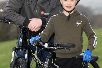 Young Tavistock pupil biking for The Brain Tumour Charity