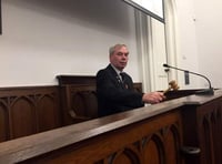 First chairman in the restored Guildhall