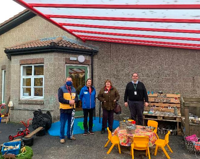 Okehampton Primary School shows off new nursery canopy