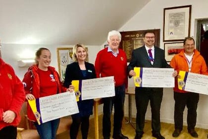 Tavistock Lions dish out cash of £15,000 to four local charities