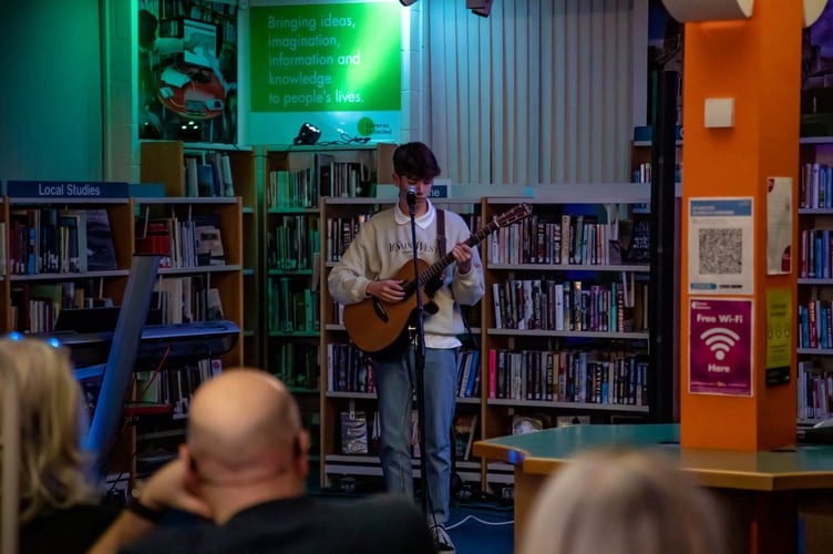 Ollie Crosher at Shaking the Shelves, Tavistock Library 