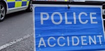 Crash blocking road in village near Okehampton this afternoon