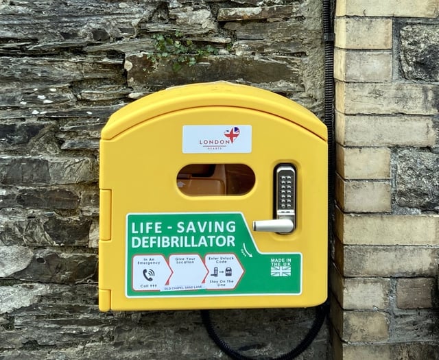 New defib at Calstock Arts