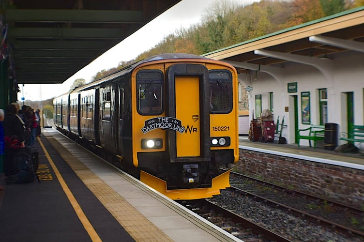 A train on the Dartmoor Line.
