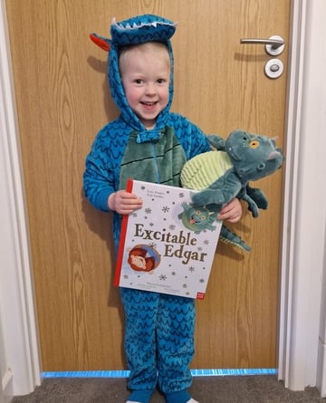 Harriet Dymond as Excitable Edgar. Harriet attends Stepping Stones Nursery Okehampton and Little Beacons Pre School at South Tawton 