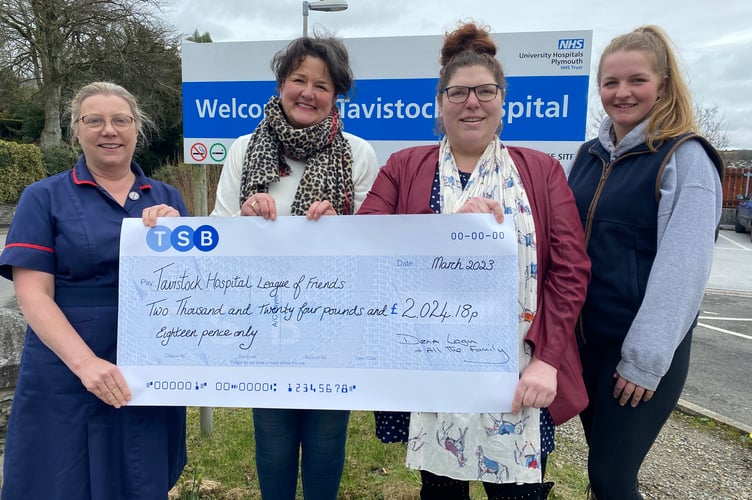 Dena Logan cheque presentation to Tavistock Hospital