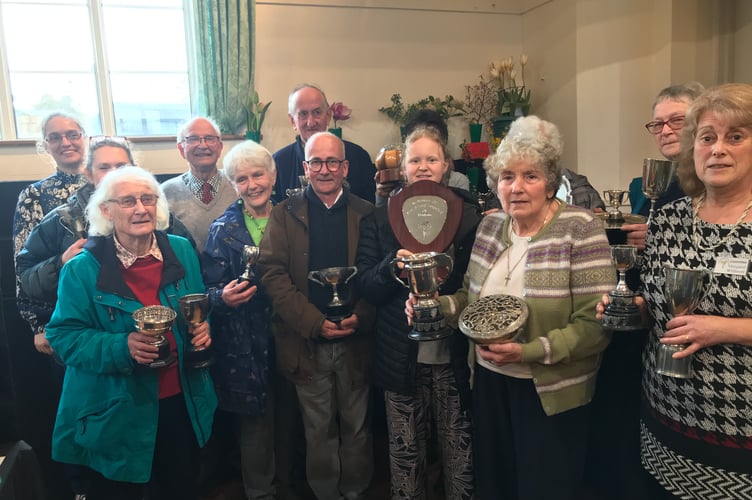 trophy winners at Bere Ferrers Flower Show