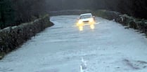 Floods hit Dartmoor road