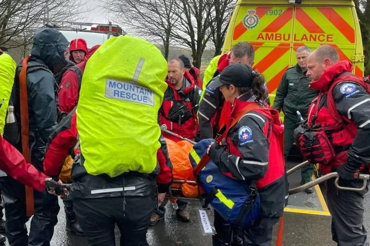 Dartmoor Search and Rescue Team Tavistock save walker in storm.