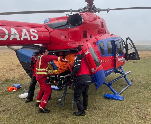 Injured walker airlifted off Dartmoor