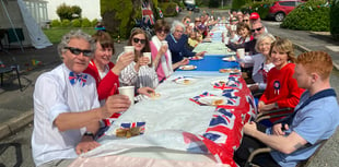 Streets and residents decked out in red, white and blue