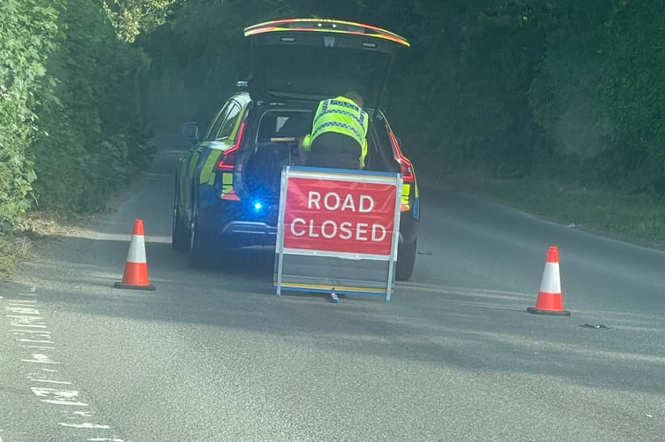 Crash shuts the road between Tavistock and Lamerton.
Picture Lianne Carr (8-6-23)