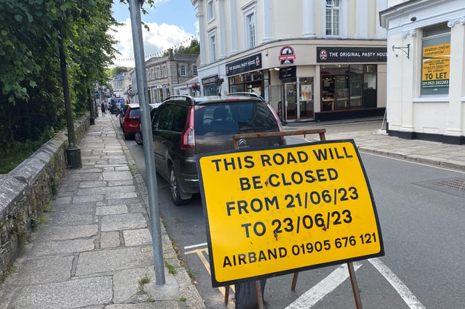 West Street closure in Tavistock for broad band