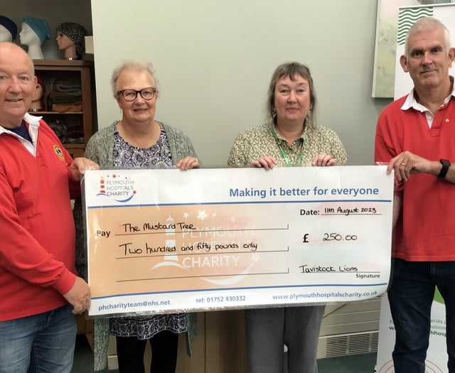 Tavistock Lions help local cancer charity