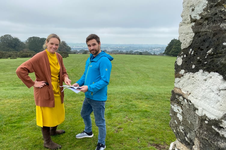 Ursula Mann and Sam Mellor-Clark check out Tavistock's views