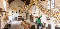 Cotehele garland featuring 30,000 dried flowers is open to the public 