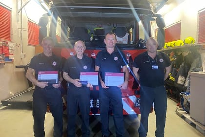 Bere Alston fire fighters long service awards