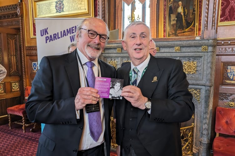 Paul Carey with House of Commons speaker Sir Lindsey Hoyle