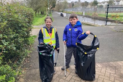 Tavistock children join litter pick