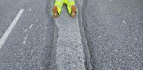 Tavistock's Mr Pothole lies down in crater