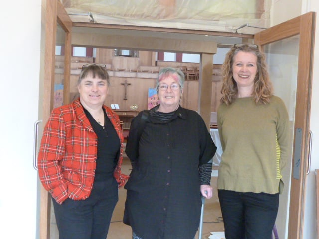 Helen Pearce, Sue Tolman and Rachel Lampard at Callington Methodist Church