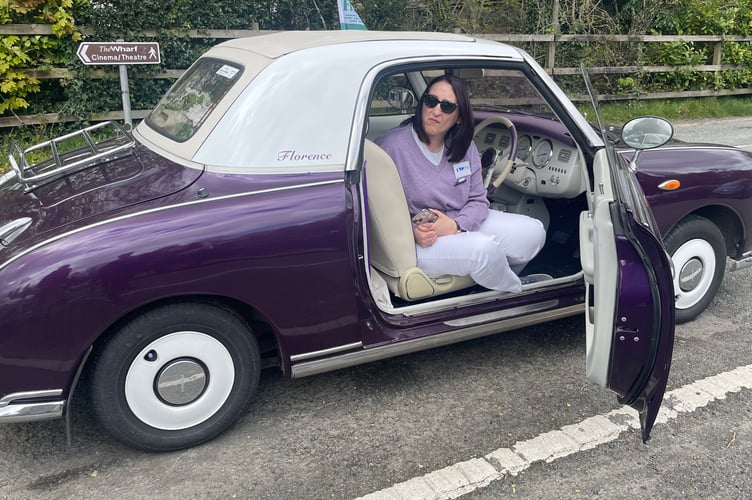 Lynette Parson in her stylish purple Figaro.