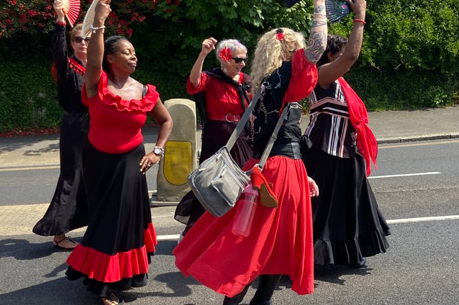 Flamenco dancing in the parade