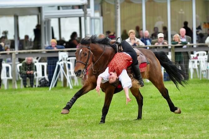 Devon County Show. Mesmerising horsemanship from the Atkinson Action Horses Display