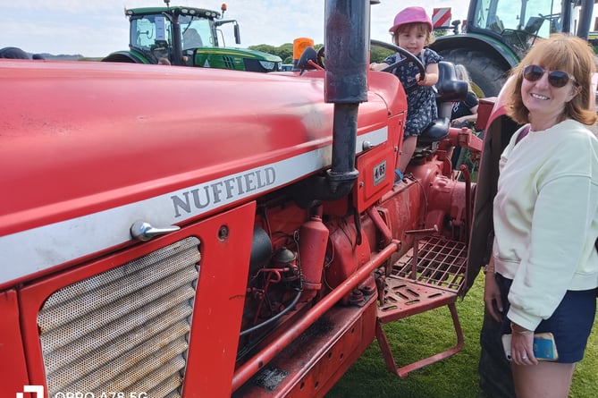 In the driving seat at Yelverton's Family Fun Day and tractor run.