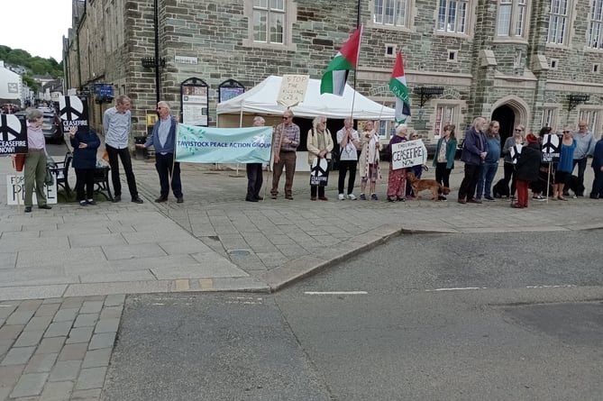 Tavistock Peace Action Group's weekly Friday Gaza vigil.