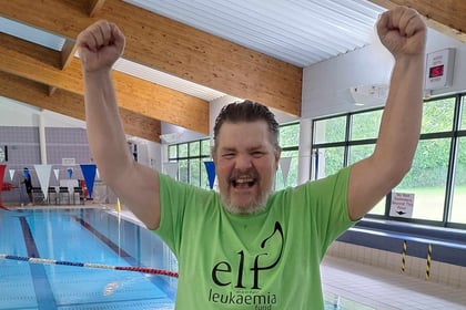 Swimmer beats odds to complete 20-mile swim challenge for ELF