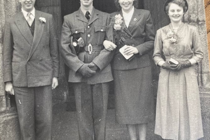 Dennis Hoare marrying Marlene of Tavistock 1953.