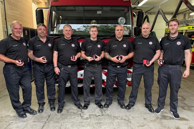 Tavistock Fire Station crews awarded five-year service awards.