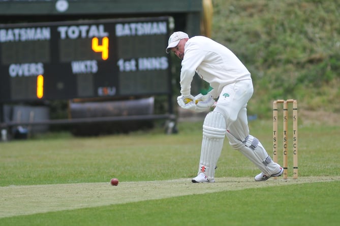 Devon Cricket League E Division West.  Teignmouth & Shaldon 2nd XI versus Whitchurch Wayfarers 1st XI. Whitchchurch batsman R Hall