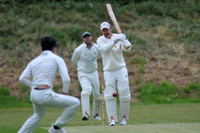 Devon Cricket League E Division West.  Teignmouth & Shaldon 2nd XI versus Whitchurch Wayfarers 1st XI. Whitchchurch batsman R Hall