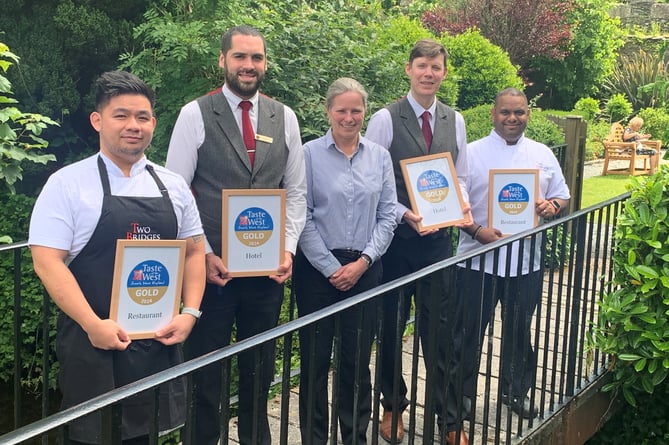 Staff from Taste of the West award winners Bedford Hotel and Two Bridges Hotel. 