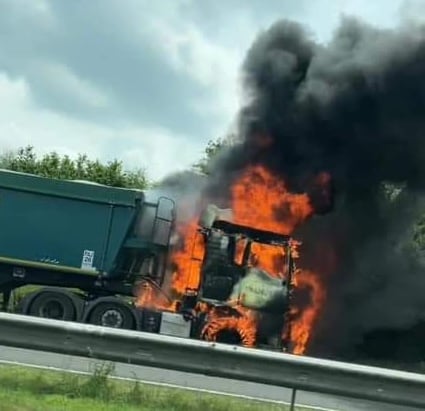 Lorry fire causes traffic congestion on thr A30 near Lifton.